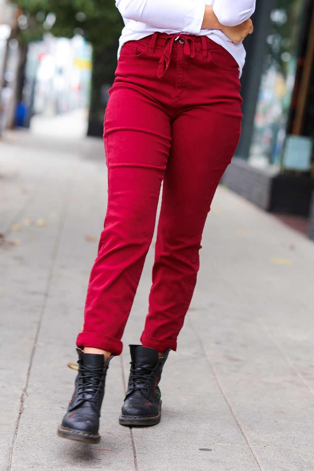 Under The Tree Scarlet High Waist Drawstring Jeans