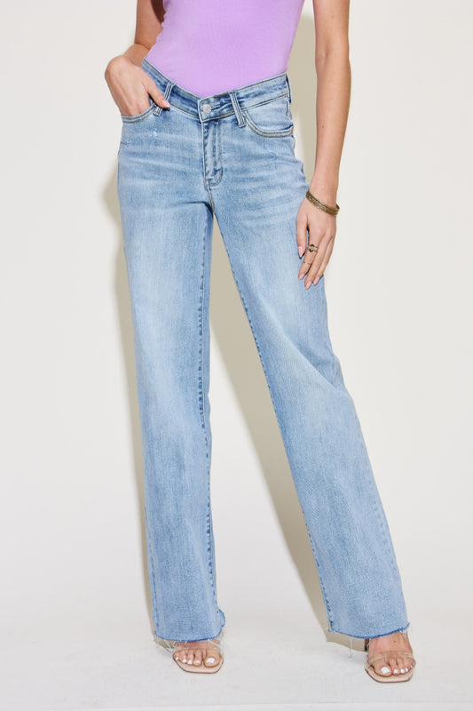 Judy Blue Full Size V Front Waistband Straight Jeans