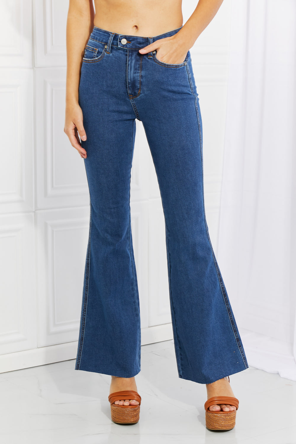 Judy Blue Ava Full Size Cool Denim Tummy Control Flare